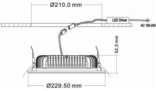 8inch 30W CLDC recessed LED downlight